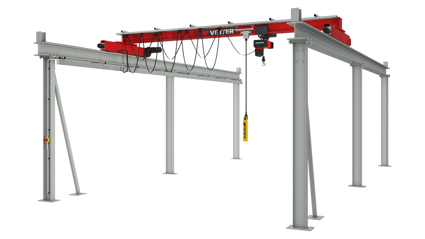 Grúa de taller con estructura - Capacidad 500 kg y 1000 kg 